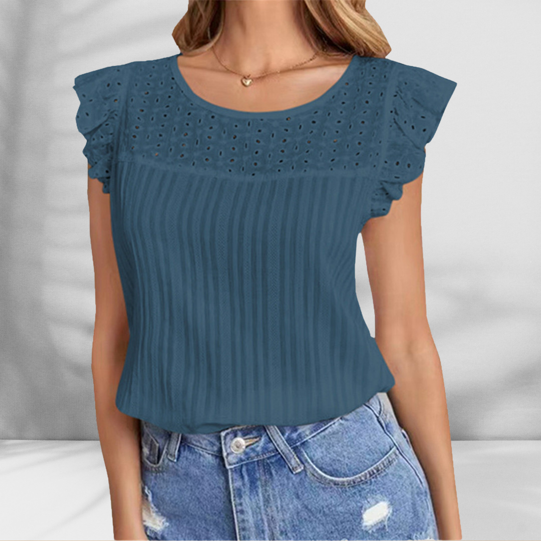 EMELY™ | Sommer-Top mit Rüschenärmeln