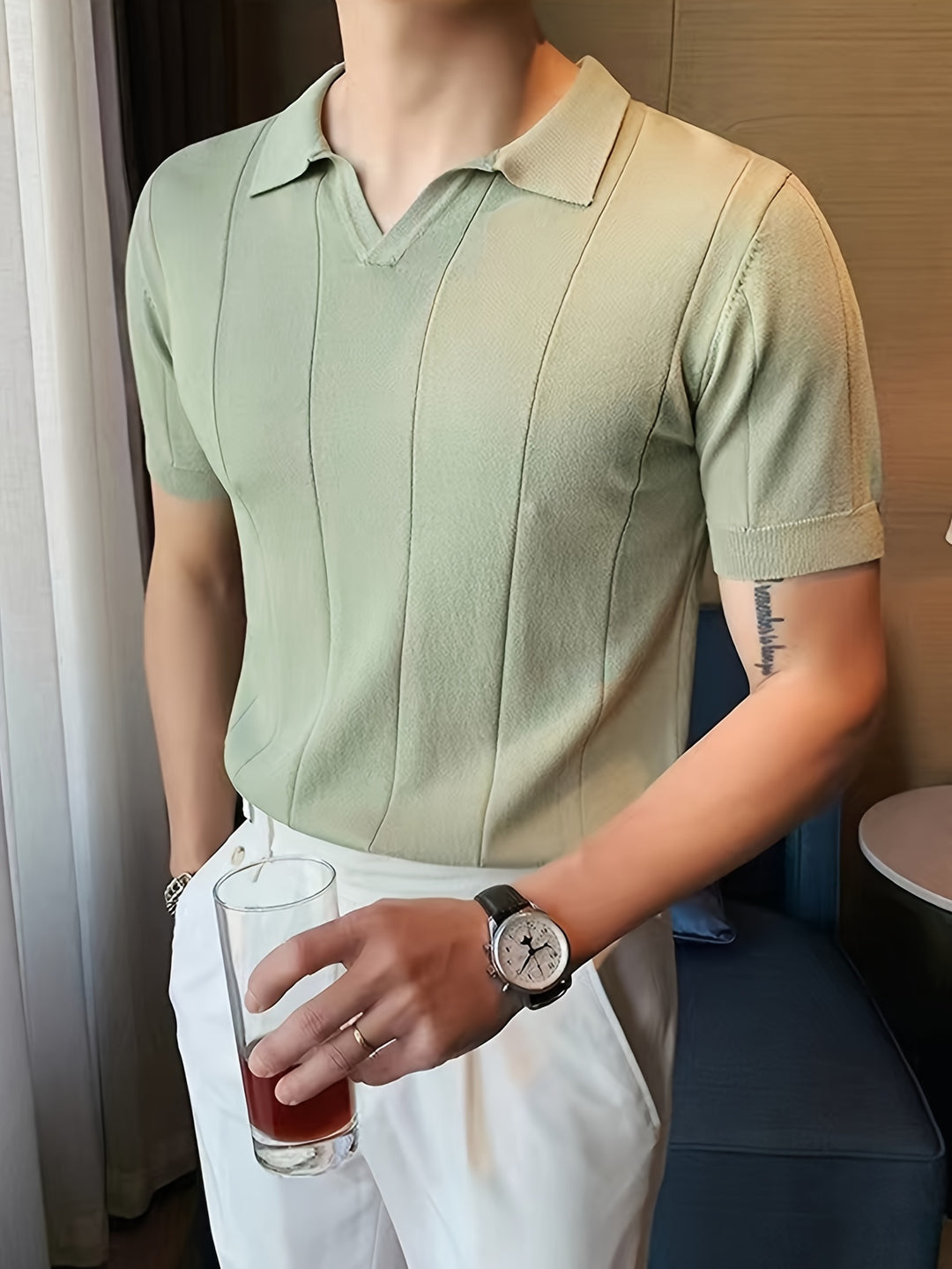 Niklas – Kurzarm Feinstrick-Poloshirt