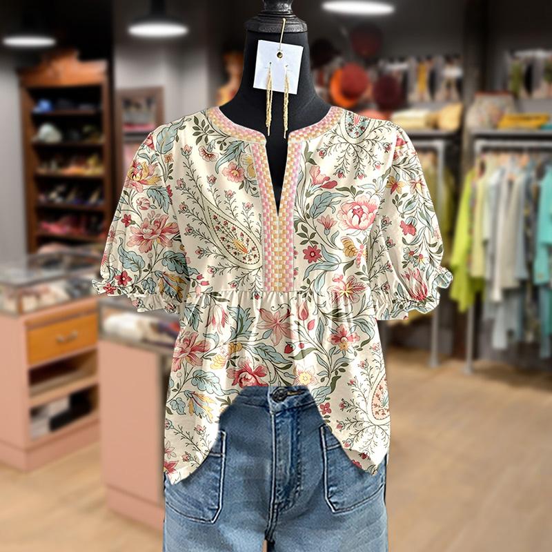 Dovian – Florale Peplum Bluse