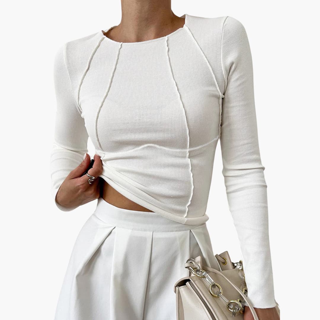 Saskia – Langarmshirt mit formgebenden Nähten