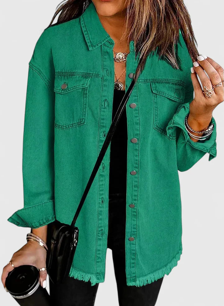 Lenapold – Fransen-Denim-Overshirt