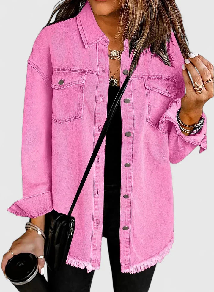 Lenapold – Fransen-Denim-Overshirt