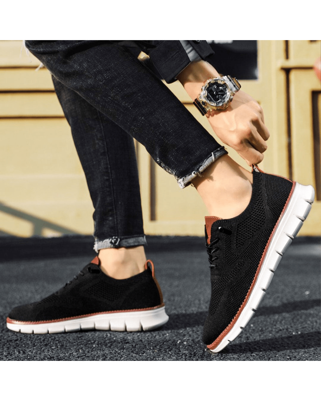 Tildo – Strick-Sneaker mit Profilsohle