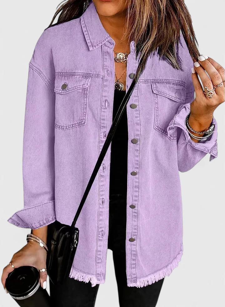 Lenapold – Fransen-Denim-Overshirt