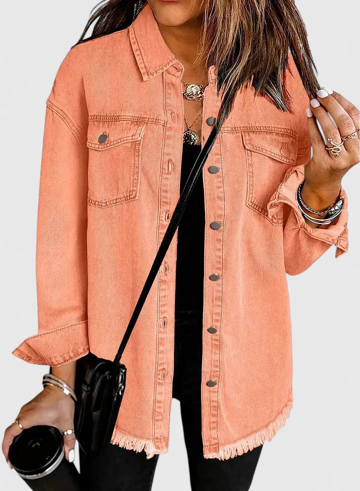 Lenapold – Fransen-Denim-Overshirt