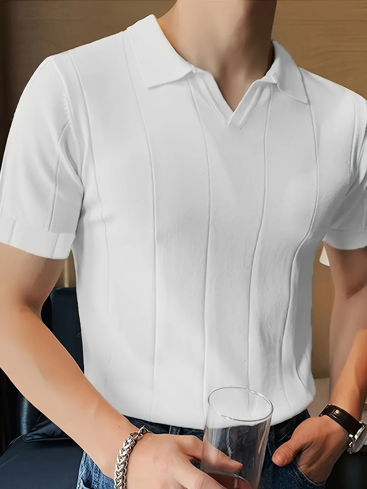 Niklas – Kurzarm Feinstrick-Poloshirt