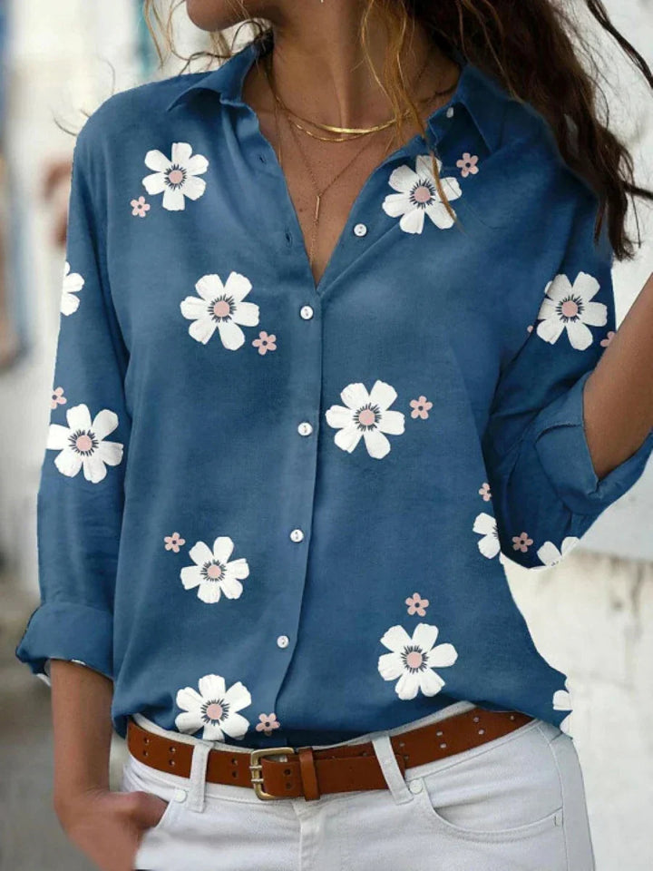 Tamina – Bluse mit Blumenprint und Knopfleiste