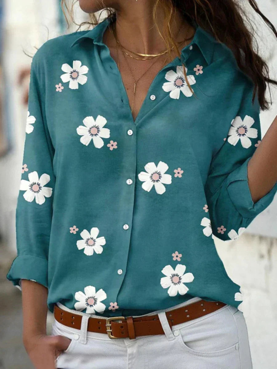Tamina – Bluse mit Blumenprint und Knopfleiste