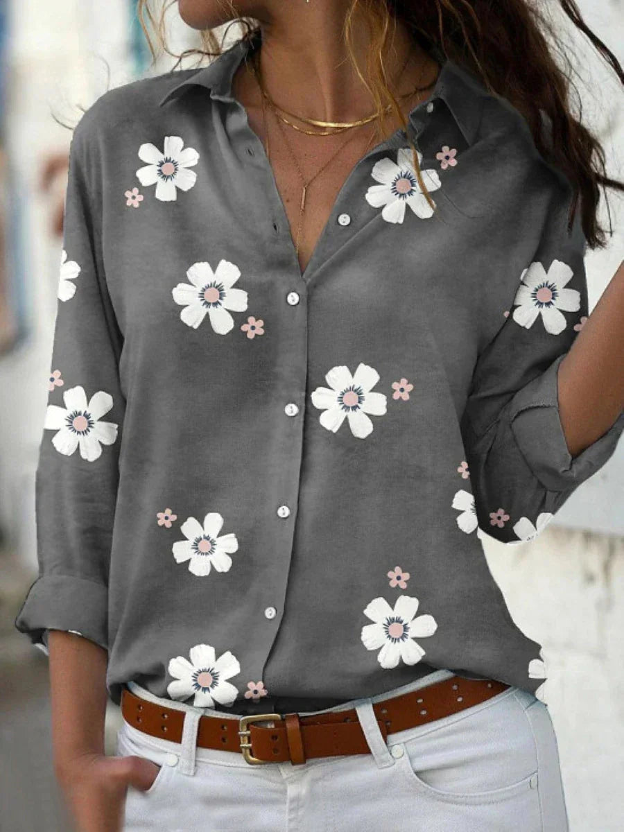 Tamina – Bluse mit Blumenprint und Knopfleiste