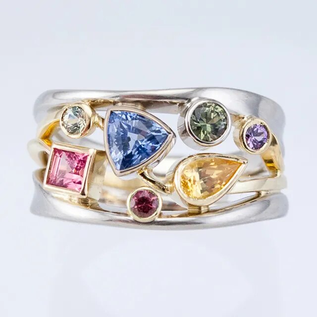 Vintage Bunter Zirkonia-Ring
