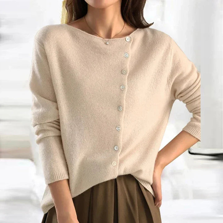 Delara – Asymmetrischer Knopf-Pullover