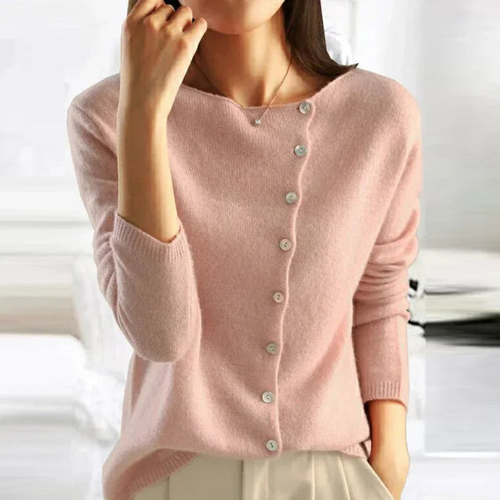 Delara – Asymmetrischer Knopf-Pullover