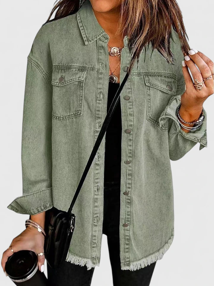 Lenapold – Fransen-Denim-Overshirt