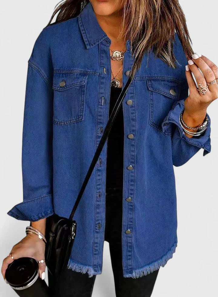 Lenapold – Fransen-Denim-Overshirt