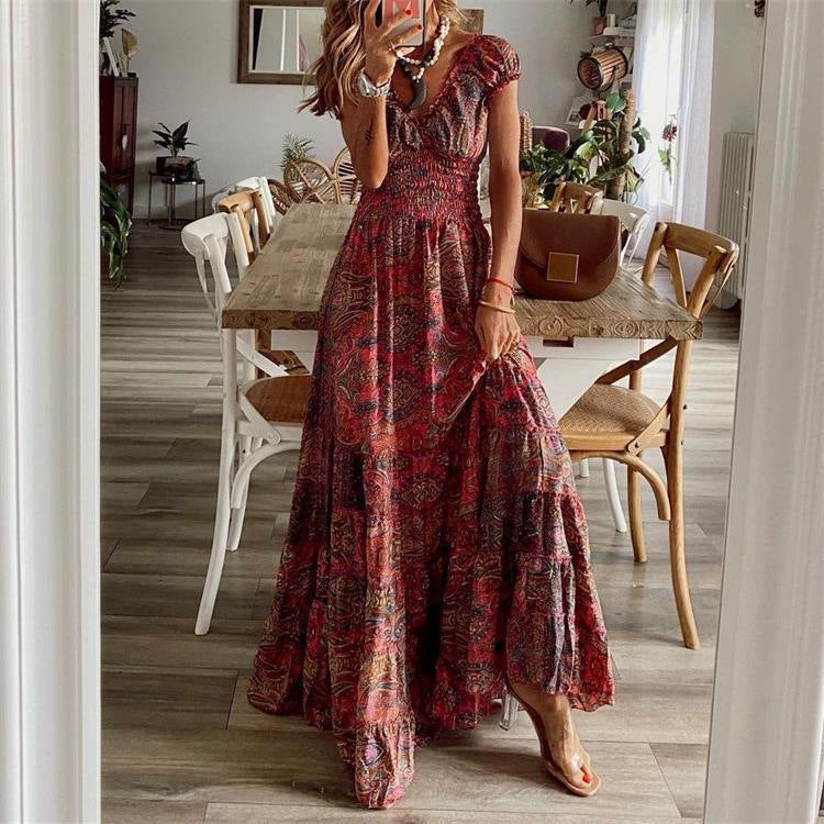 Wunibald – Gemustertes Boho-Maxikleid