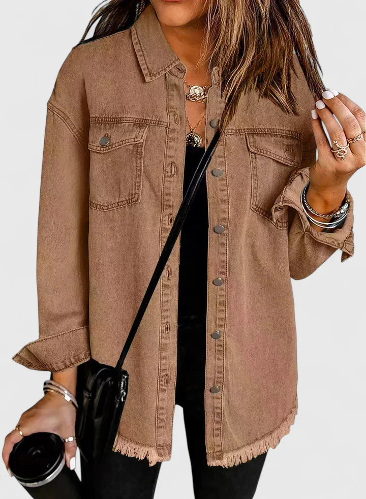 Lenapold – Fransen-Denim-Overshirt