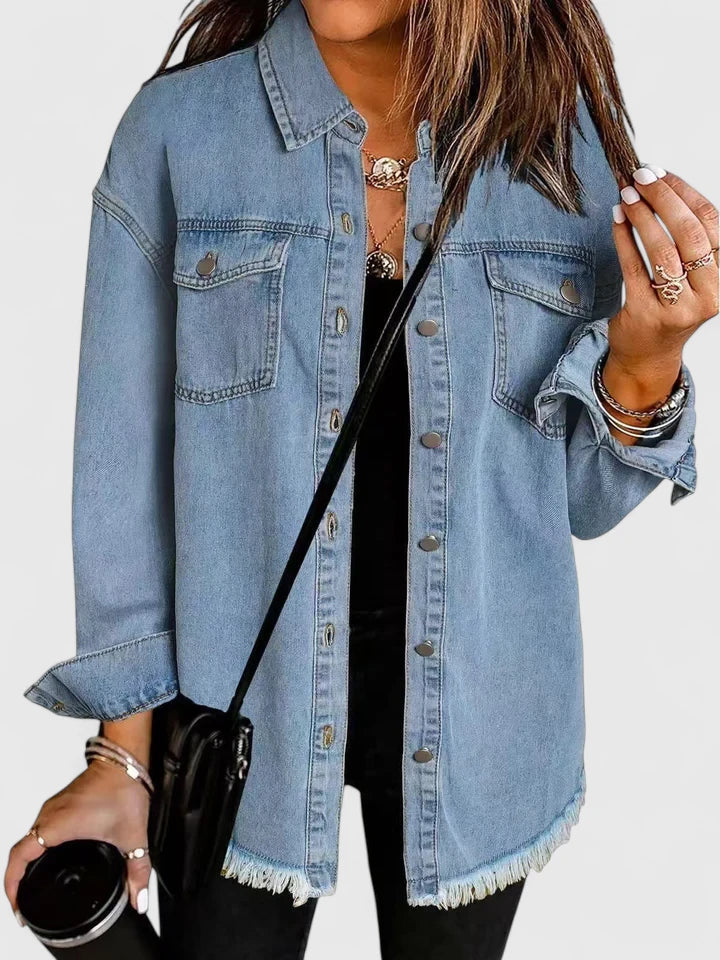Lenapold – Fransen-Denim-Overshirt