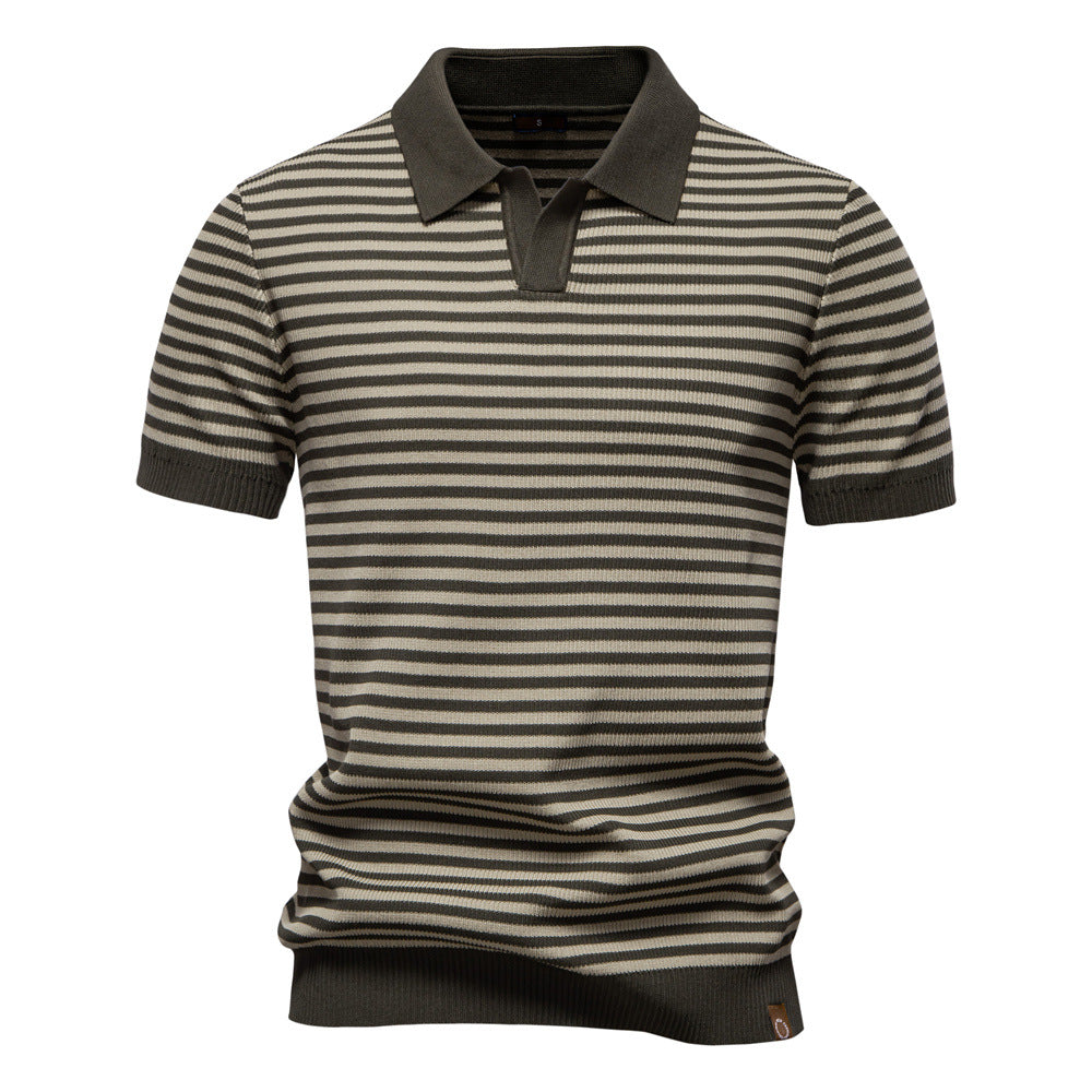 Gregor – Feinstrick Poloshirt mit Streifen