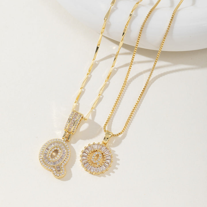 Elegantes 2er-Set Buchstabenanhänger-Halsketten