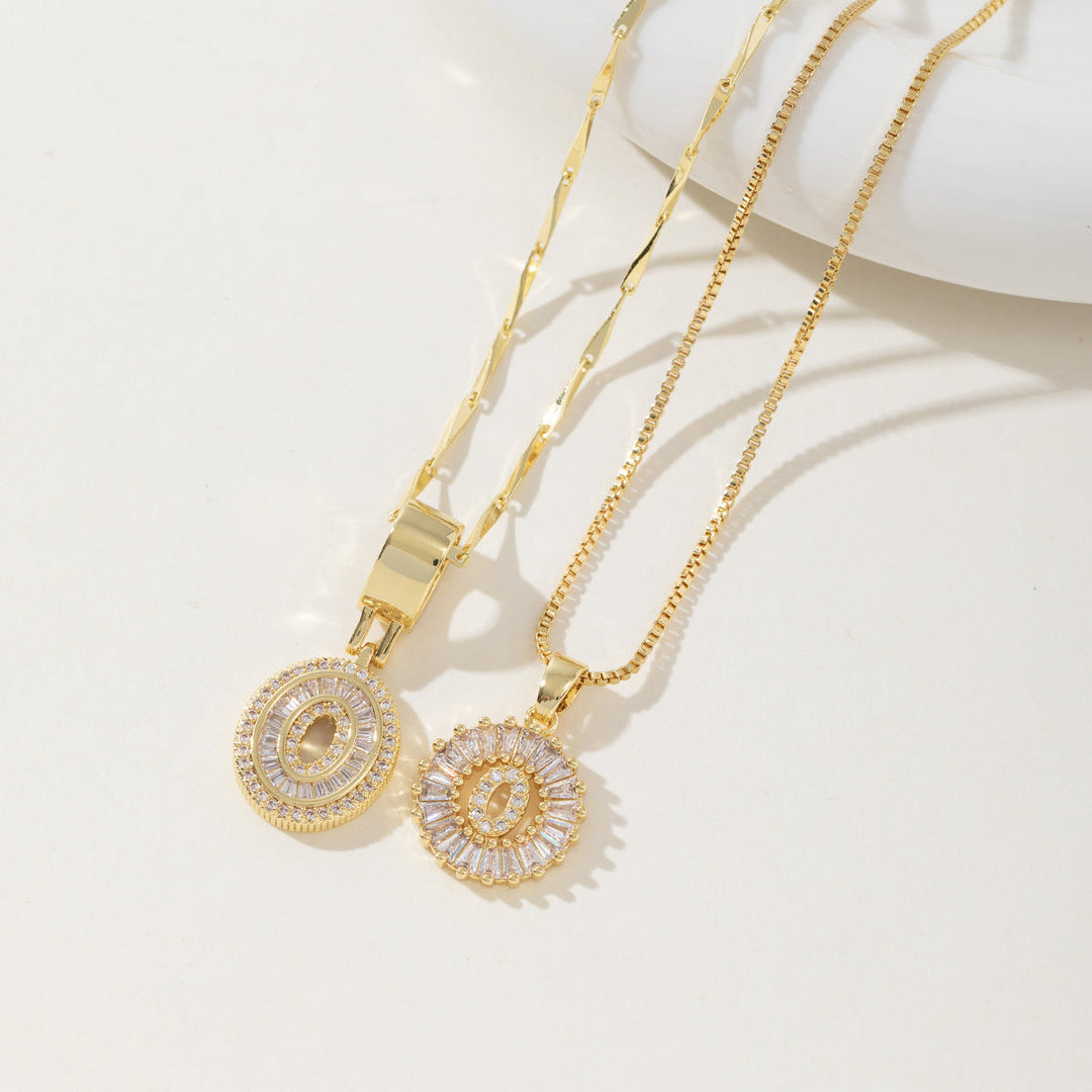 Elegantes 2er-Set Buchstabenanhänger-Halsketten