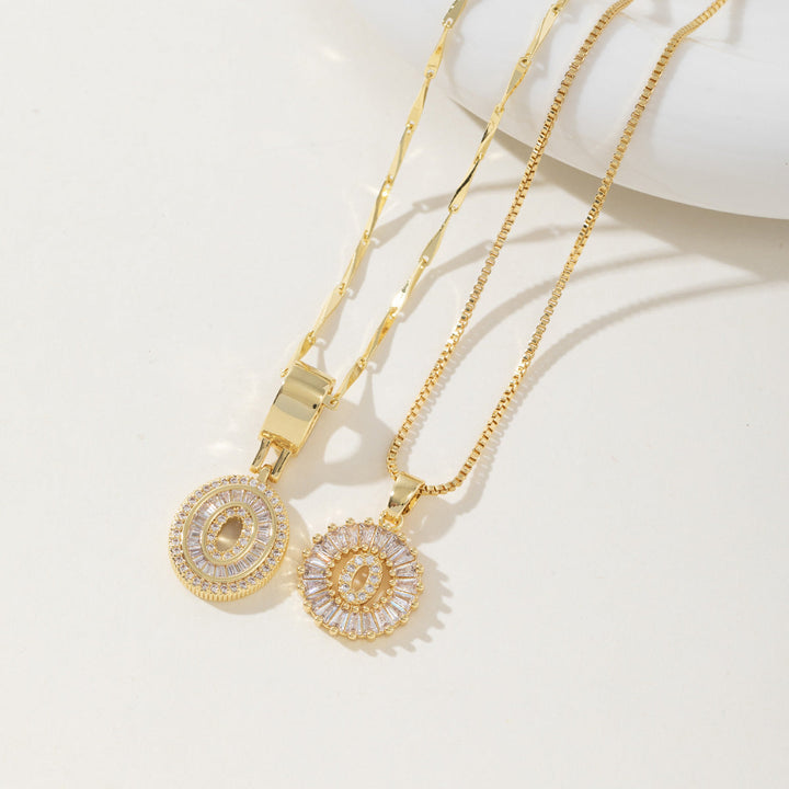 Elegantes 2er-Set Buchstabenanhänger-Halsketten