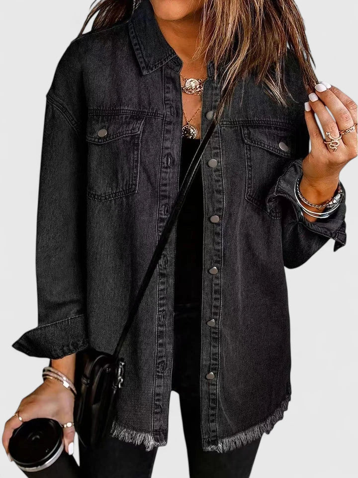 Lenapold – Fransen-Denim-Overshirt