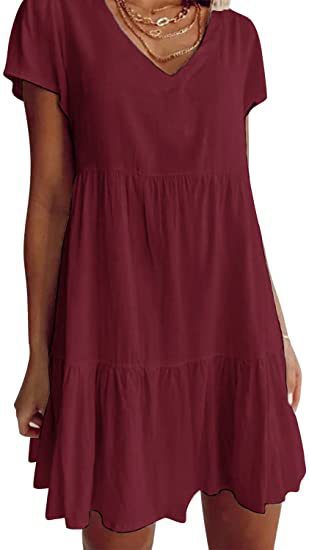 Lianelle – Stufiges Minikleid mit V-Ausschnitt