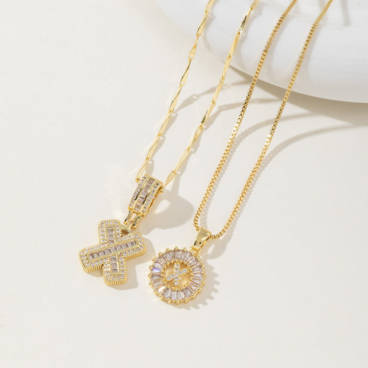 Elegantes 2er-Set Buchstabenanhänger-Halsketten