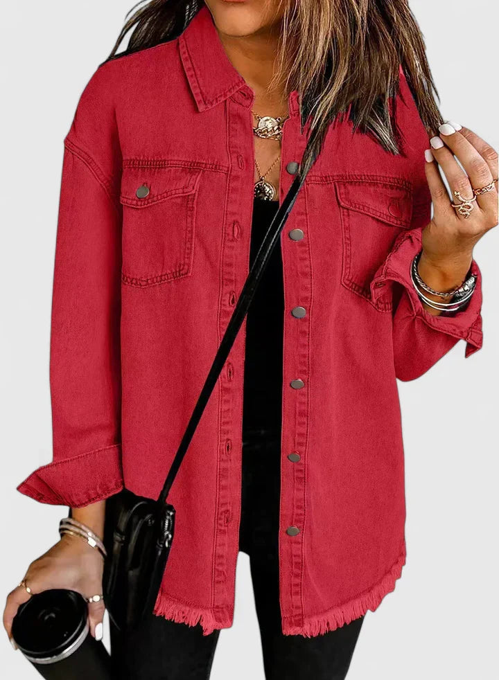 Lenapold – Fransen-Denim-Overshirt
