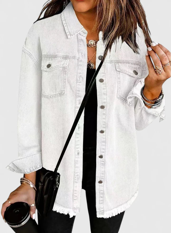Lenapold – Fransen-Denim-Overshirt