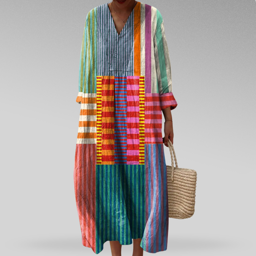Urbana – Gemustertes Kaftankleid mit V-Ausschnitt