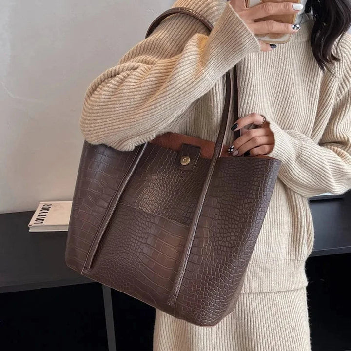 Betina – Croco Struktur Schultertasche
