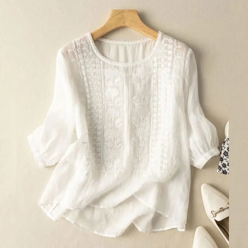 Aurora – Gebluste bestickte Bluse