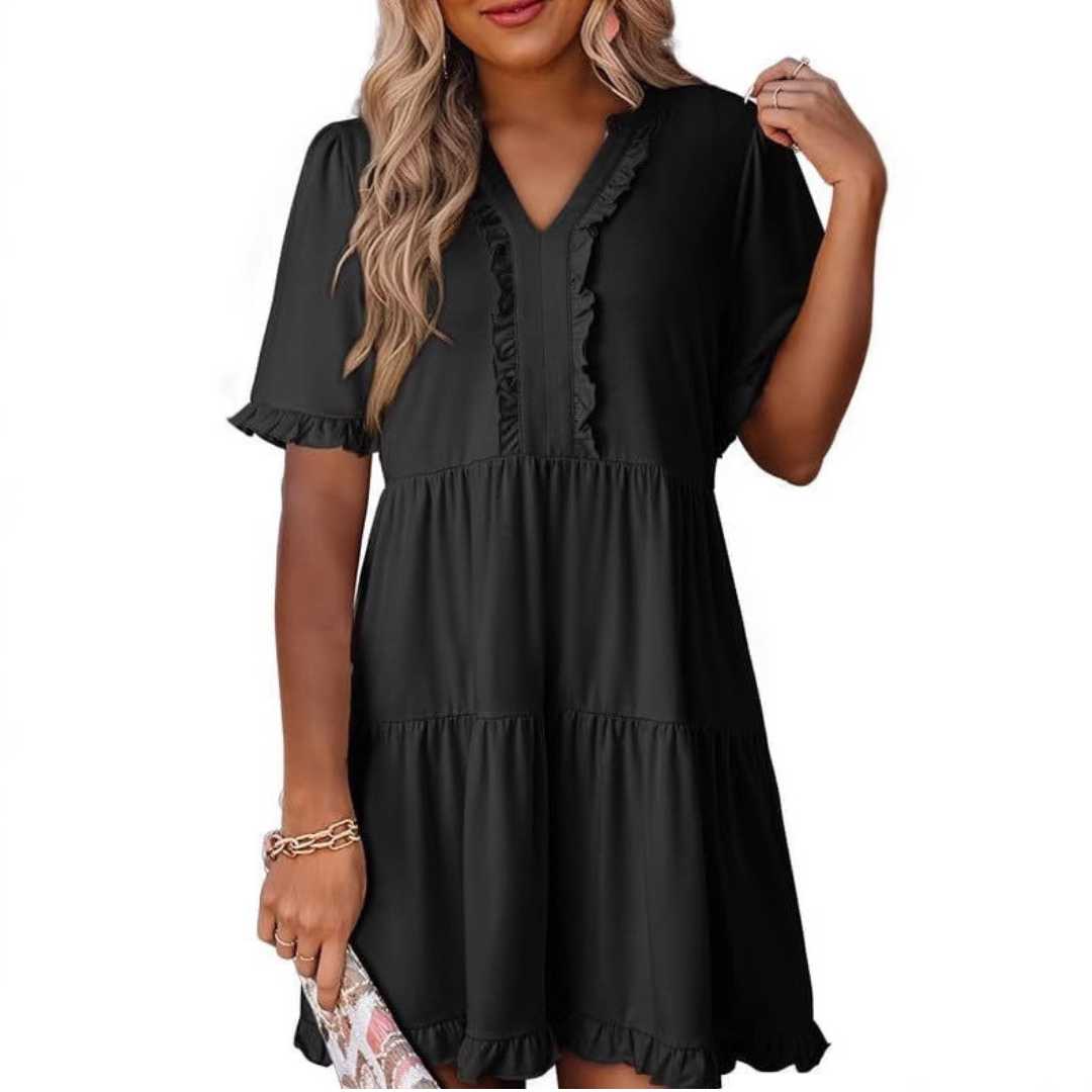 Shaila – Lässiges Minikleid mit V-Ausschnitt