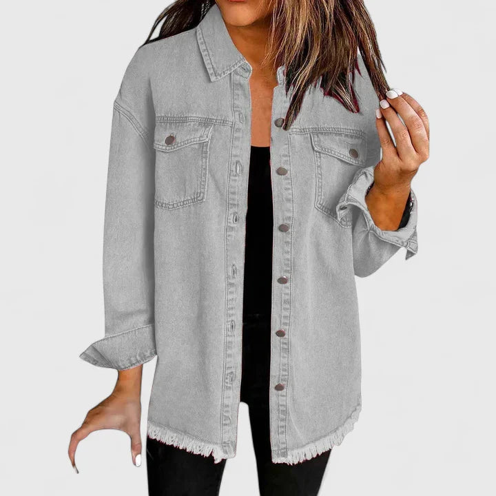 Lenapold – Fransen-Denim-Overshirt
