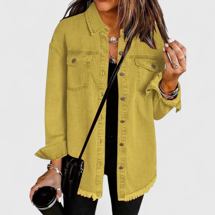 Lenapold – Fransen-Denim-Overshirt