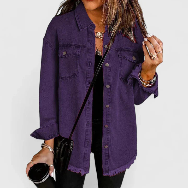 Lenapold – Fransen-Denim-Overshirt