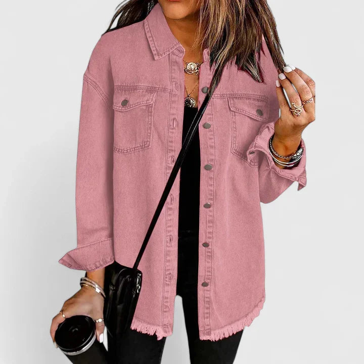 Lenapold – Fransen-Denim-Overshirt