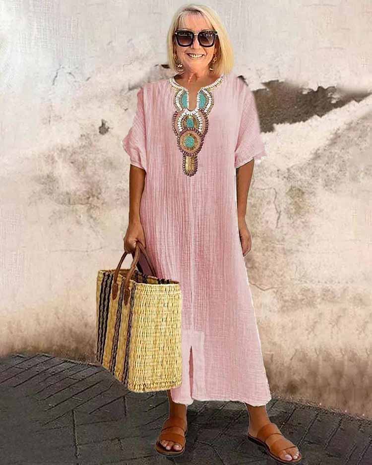 Anika – Bedrucktes Boho-Midikleid