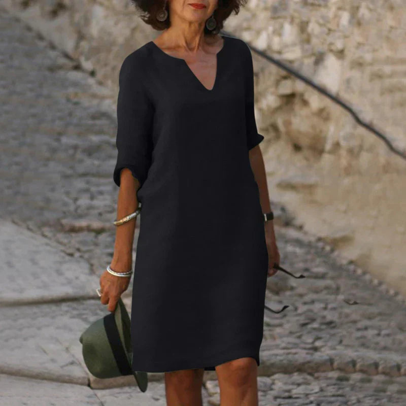 Delaney – Lässiges Kleid mit V-Ausschnitt