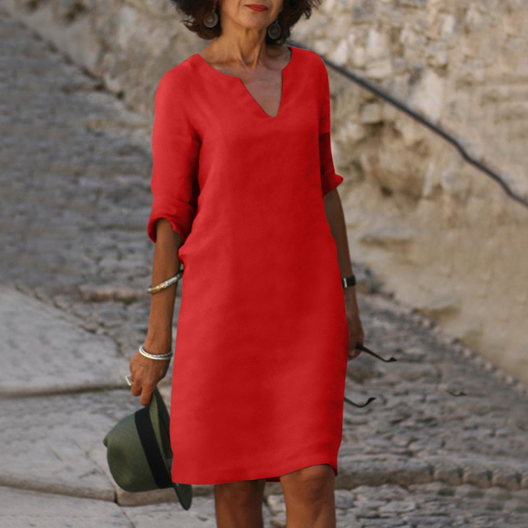 Delaney – Lässiges Kleid mit V-Ausschnitt