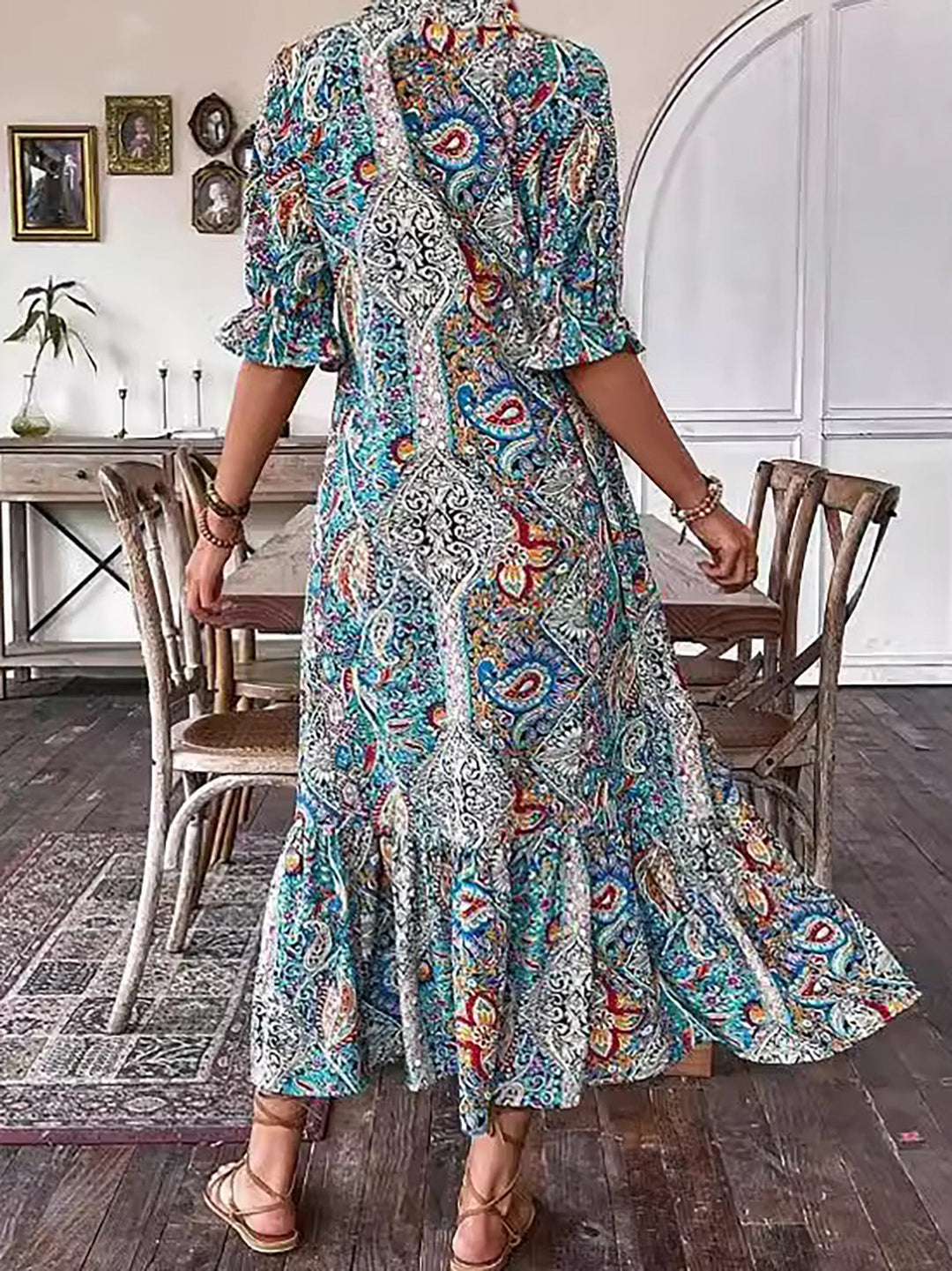Averie – Bedrucktes Boho-Midikleid