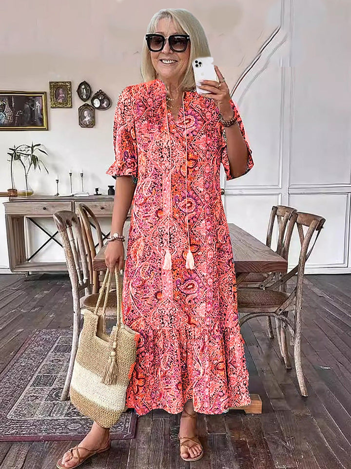 Averie – Bedrucktes Boho-Midikleid