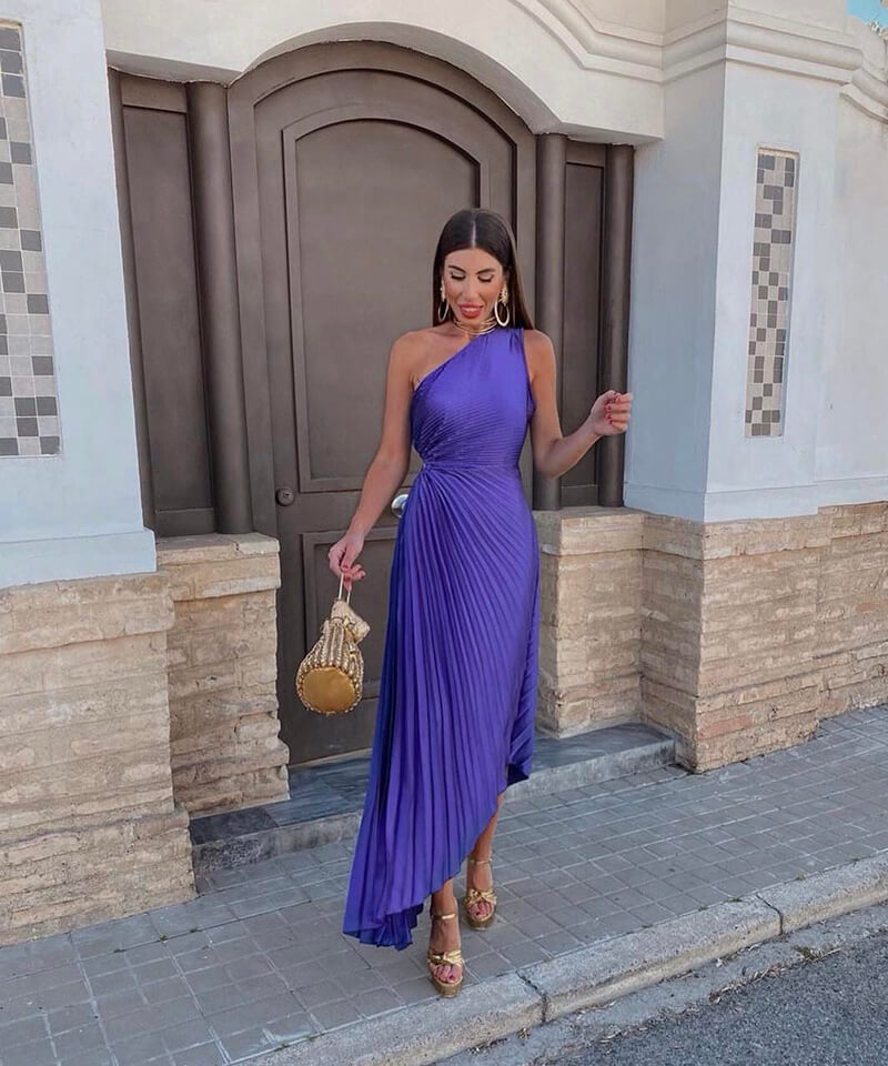 Hilmara – One-Shoulder Midikleid