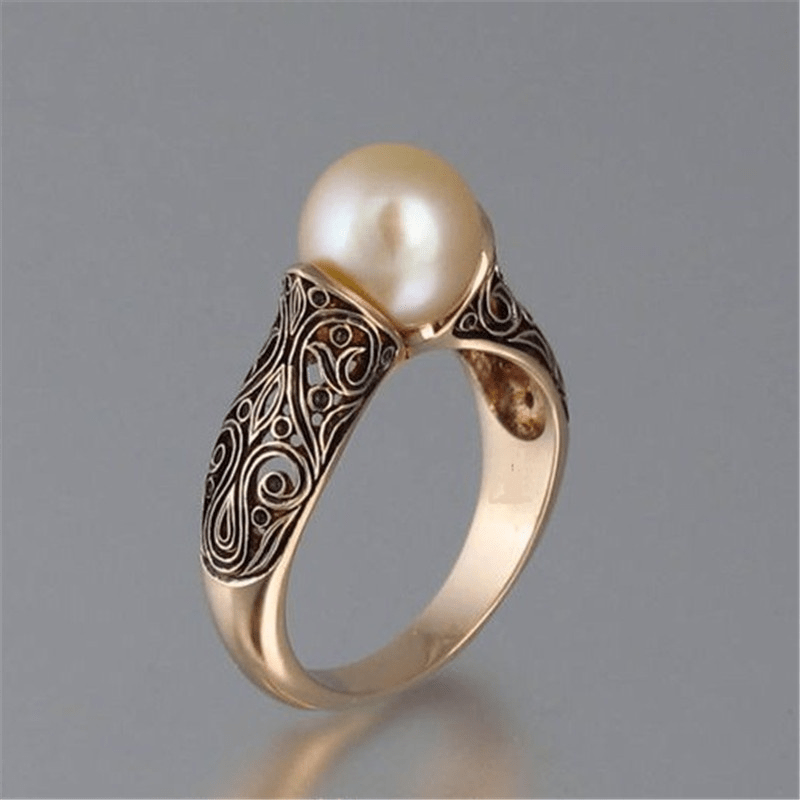 Vintage Goldener Perlenring