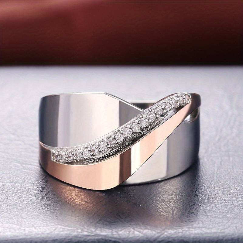 Vintage Roségold- & Silber-Zirkonia-Ring