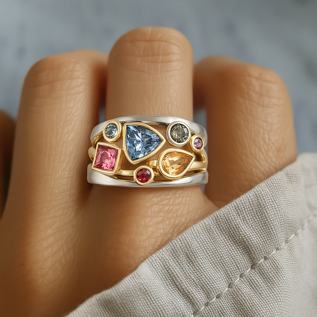 Vintage Bunter Zirkonia-Ring