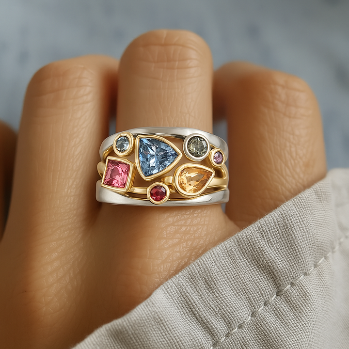 Vintage Bunter Zirkonia-Ring