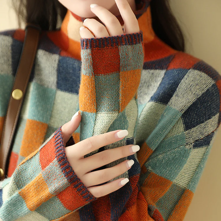 Mirelle – Kariertes Strickpullover
