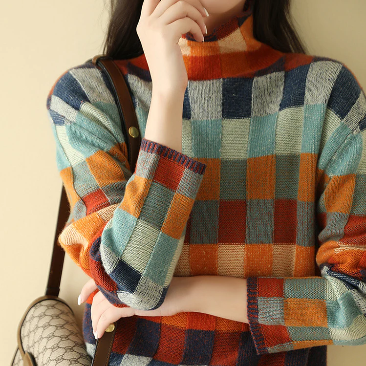 Mirelle – Kariertes Strickpullover